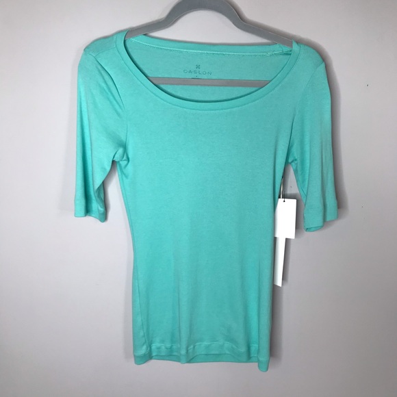Caslon • Sz S Blue Basic 1/2 Sleeve Top - Picture 1 of 7